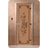 Дверь для сауны DoorWood (Дорвуд) 70x170 Основная серия Розы (бронза матовая) правая