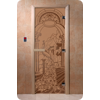 Дверь для сауны DoorWood (Дорвуд) 80x180 Основная серия Жар птица (бронза матовое) левая