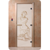 Дверь для сауны DoorWood (Дорвуд) 60x200 Основная серия Искушение (сатин) правая