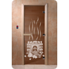 Дверь для сауны DoorWood (Дорвуд) 70x190 Основная серия Банька в лесу (графит) правая