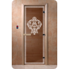 Дверь для сауны DoorWood (Дорвуд) 70x190 Основная серия Версаче (графит) левая