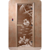 Дверь для сауны DoorWood (Дорвуд) 70x190 Основная серия Голубая лагуна (графит) левая