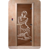 Дверь для сауны DoorWood (Дорвуд) 70x190 Основная серия Искушение (графит) левая