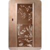 Дверь для сауны DoorWood (Дорвуд) 70x190 Основная серия Камышовый рай (графит) правая