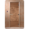 Дверь для сауны DoorWood (Дорвуд) 80x190 Основная серия Япония (бронза матовое), левая