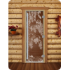 Дверь для сауны DoorWood (Дорвуд) 70x170 Престиж (с рисунком) Береза правая (прозрачная)