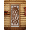 Дверь для сауны DoorWood (Дорвуд) 80x190 Престиж (с рисунком) Посейдон правая (прозрачная)