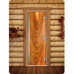 Дверь для сауны DoorWood (Дорвуд) 80x190 Престиж Фотопечать A050 правая