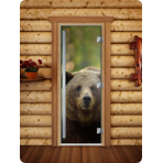 Дверь для сауны DoorWood (Дорвуд) 80x200 Престиж Фотопечать A065 правая
